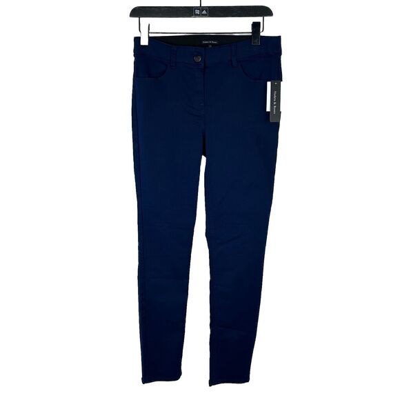 Violets And Roses Women's Navy Blue Sz 2 Chino Pants stretchy Trousers - Picture 1 of 10